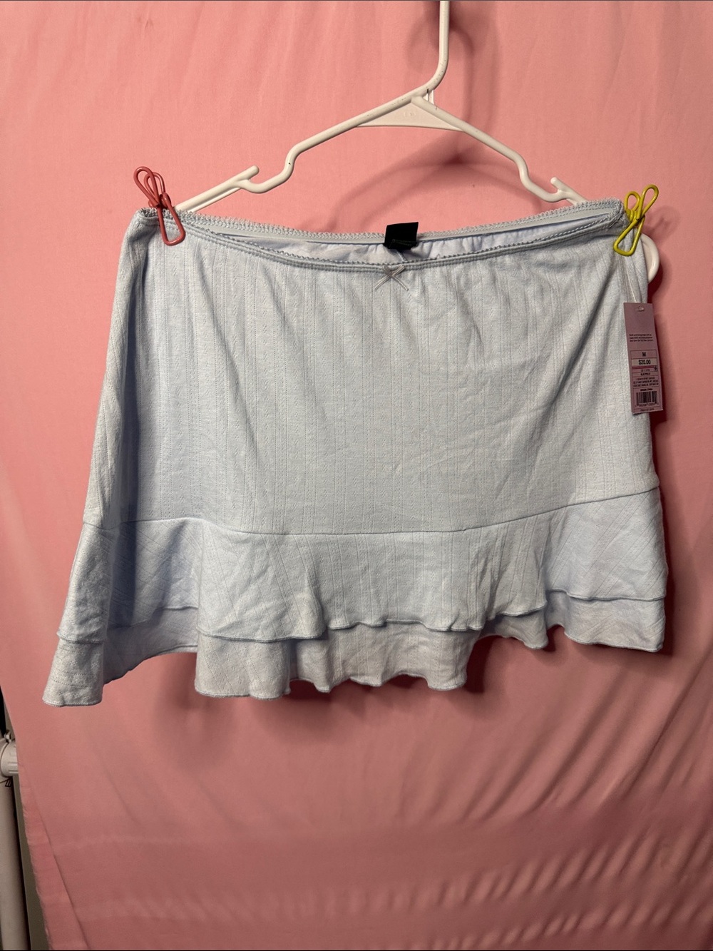 wild fable Light Blue Ruffle-Trim Mini Skirt